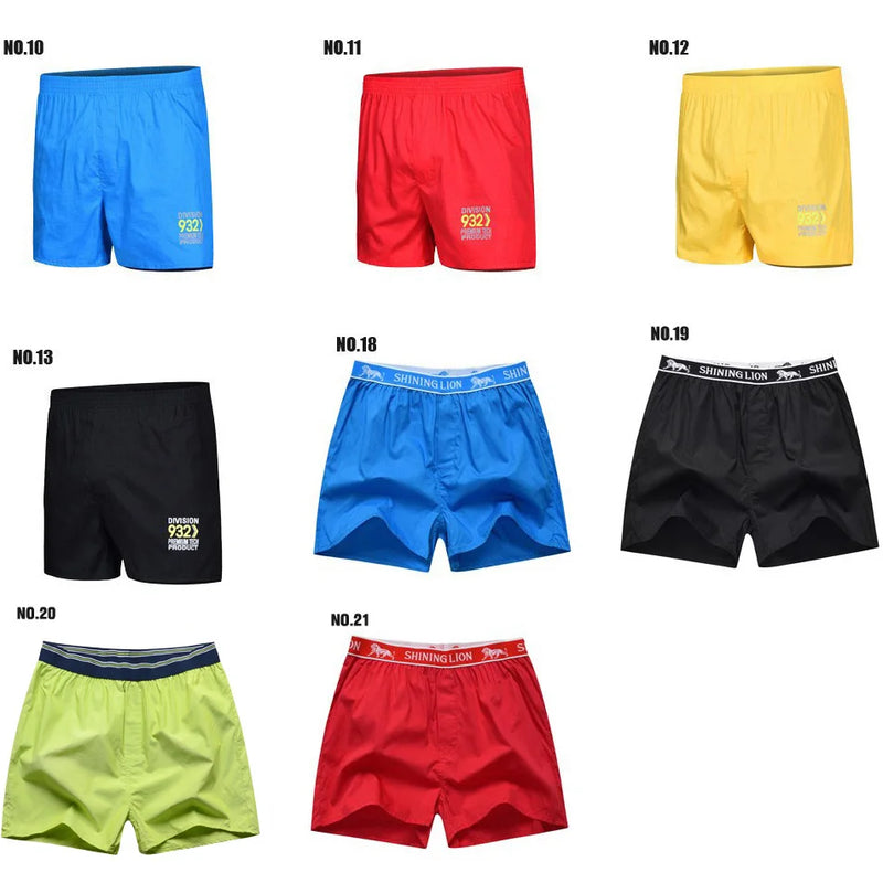 4 Pcs/Lot Men Plaid Underpants Boxers 100% Cotton Shorts Underwear Male High Quality Loose Comfortable Sleep Bottoms Panties