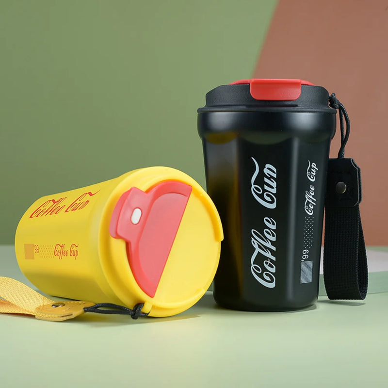 Thermos Coffee Mug Leakproof Vacuum Double Wall Travel Coffee Cup Portable Belt Cup Stainless Steel Mug