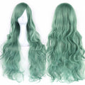 Soowee Curly Long Synthetic Hair Green Wig Hairpiece Pink Black Party Hair Cosplay Wigs for Women