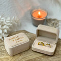 Personalized Flannel Ring Box - Custom Initials & Date, Custom Engagement Ring Box Wedding Jewelry Box, Elegant Jewelry Box