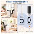 WiFi Enabled Portable Air Conditioner 14000 BTU with Dehumidifier Function And 24H Timer for Home Comfort Energy Efficient