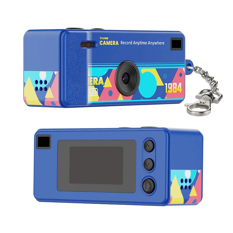 Digital Camera 0.96 Inch Mini Keychain Camera Retro Support Memory Card 1080P Very Small Camcorder Video Recorder with Flash