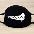 Black Face Mask Unisex Winter Warm Thickening Half Face Mouth Mask Cotton Cartoon Pattern Anti-Dust Anti- Respirator Kpop Mask
