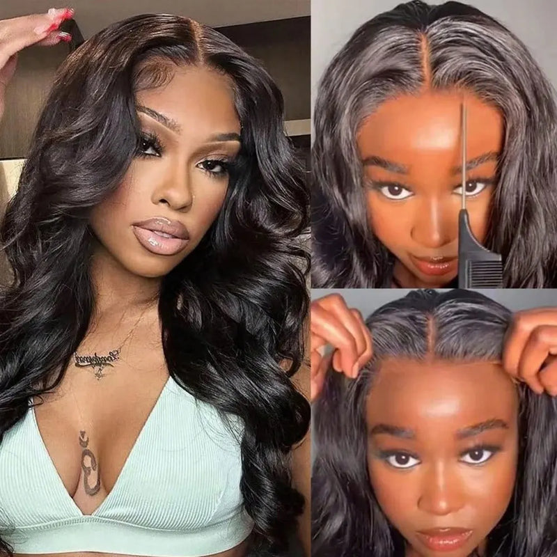 250% Density 34 Inch Hd Lace Front Wigs Human Hair 13x4 Body Wave Lace Front Wigs Human Hair Pre Plucked Glueless Black Wig Natural Black Wig For Women