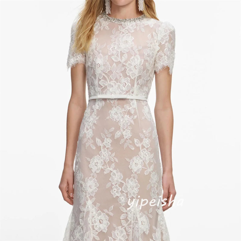 Customized Fashion Casual Lace Sash Rhinestone Pleat | SAMAG