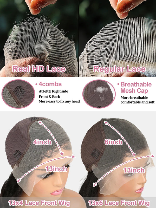 40 44 Inch Curly Highlight Wig Human Hair Deep Wave 13x6 HD Frontal Wig 4/27 Honey Blond 13x4 Water Wave Lace Front Wigs Raw Human Hair Wigs For Black Women 250% Pre Plucked Natural Hairline