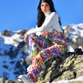 Fashion Printed Women's Ski Coat Jumpsuits Suit Hooded Zippers Thicken Lady Ski Suits 2026 Autumn Winter Chic Female Outfits
