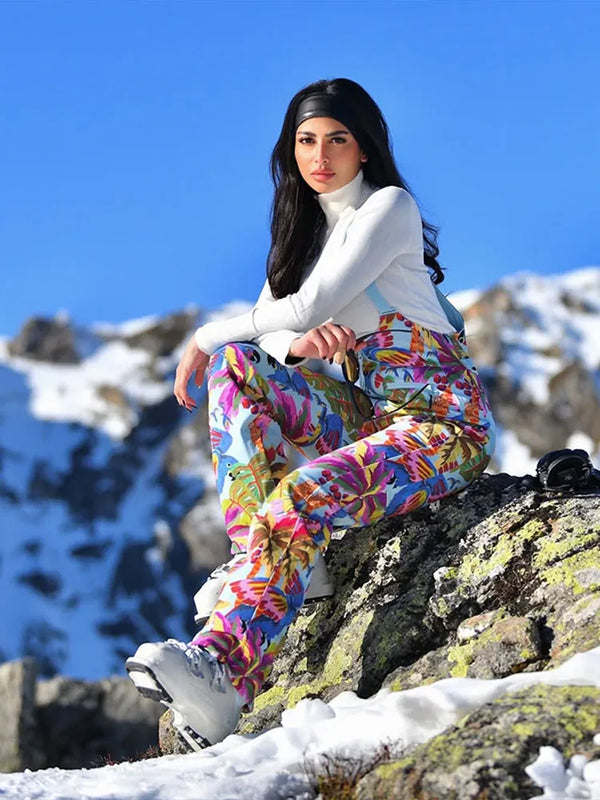 Fashion Printed Women's Ski Coat Jumpsuits Suit Hooded Zippers Thicken Lady Ski Suits 2026 Autumn Winter Chic Female Outfits