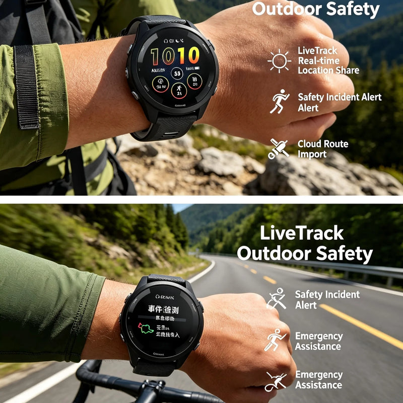 Garmin Forerunner 265 GPS Running Smartwatch – Multi‑Band GPS, Wrist Heart Rate & SpO2,, Advanced Training Status, Body Battery, Sleep Monitor, Waterproof Fitness Tracker for Men Women