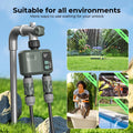Tuya Wifi+RF433 2 Outlet Smart Garden Watering Timer Drip Irrigation Controller Rainfall Delay Programmable Works with Tuya