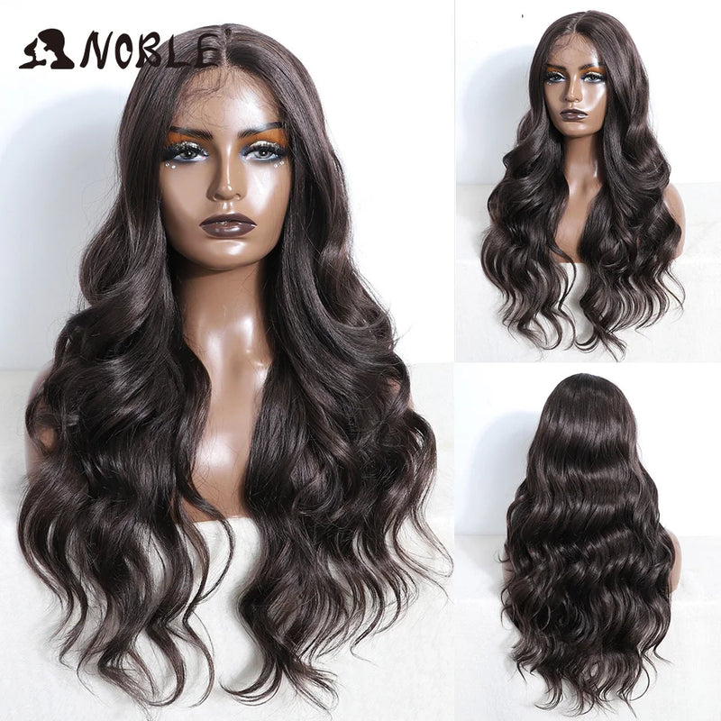 Noble 13x4 Lace Front Wig Synthetic 28 inch Long wavy ombre blonde Wigs For Women Ombre Lace Front Wig Synthetic Lace Front Wig