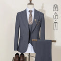 ST Cassy High-End Brand Formal Business Men's Suits Single Breasted Solid Color Slim Fit Suit Wedding Three-Piece