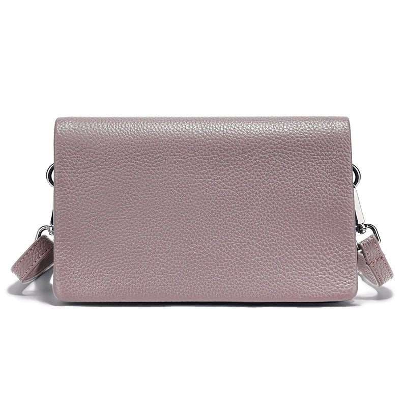 Zency New Soft Plain Color Leather Bag Multiple Pockets Women's Bag Genuine Leather Shoulder Crossbody Versatile Commuting Bag