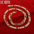 DOTEFFIL 18K Gold 8mm Chain Sideways Necklace Man Woman Senior Luxury Jewelry Statement Necklace