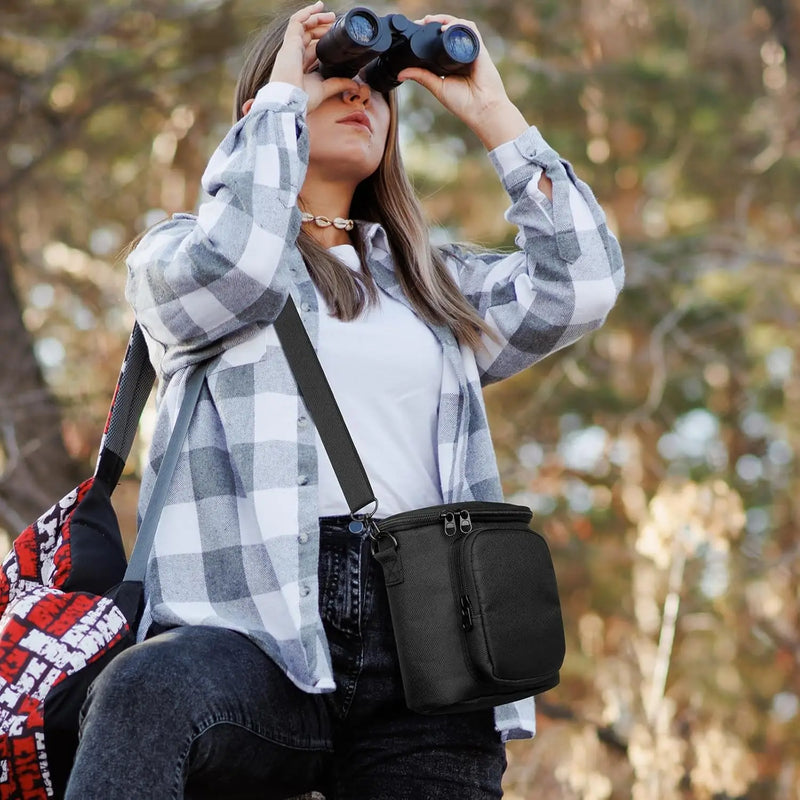 Compact Outdoor Binoculars Shoulder Bag Crossbody Camera Organizer with Wear-Resistant Adjustable Straps for Easy Carry