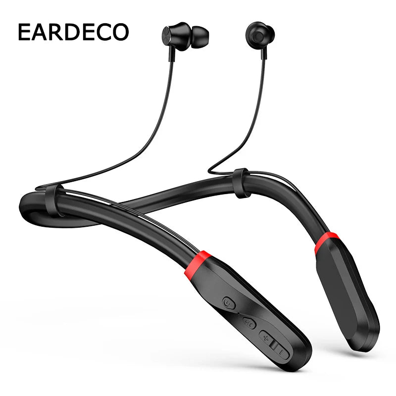 EARDECO 200 Hour Playback Bluetooth Earphone Bass Wireless Headphones Neckband Bluetooth Earphone with Mic Sport Music Stereo