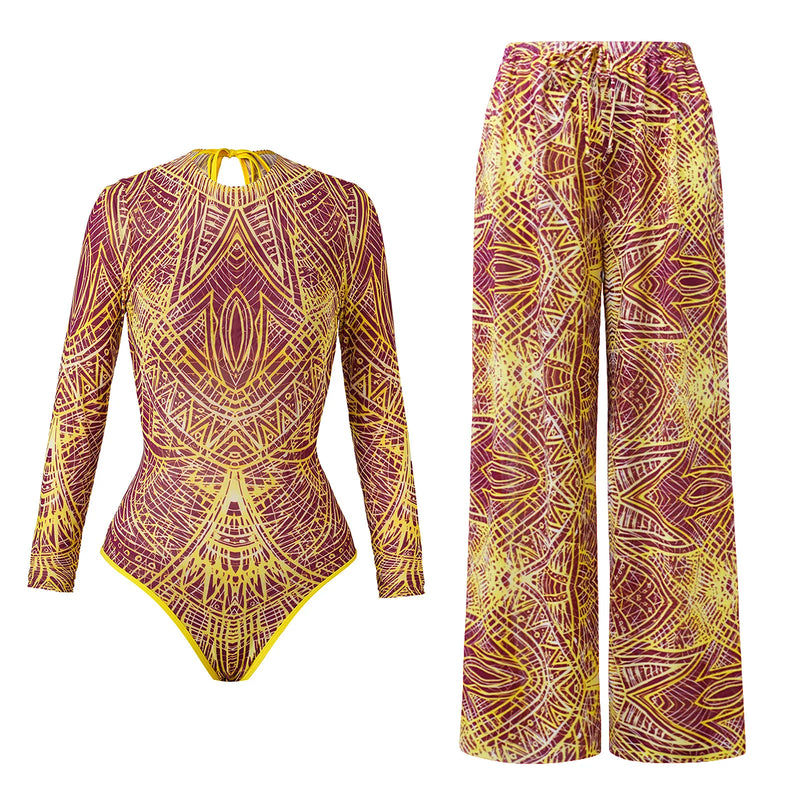 2026 Glamorous Multicolor Swimwear with Unique Pattern High-Cut Legs Perfect for Beach Wear Pool Parties Summer Getaway Vacation