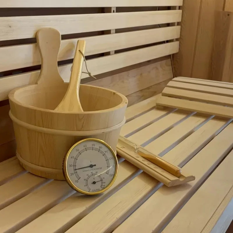 Wholesale Canadian Hemlock Red Cedar Traditional Solid Wood Eco Friendly Steam Sauna Tub for Villa Outdoor Custom