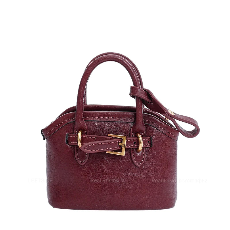 LEFTSIDE Big PU Leather Short Handle Shoulder Bag for Women 2025 Winter Luxury Tote Bag Lady Designer Retro Handbags and Purses