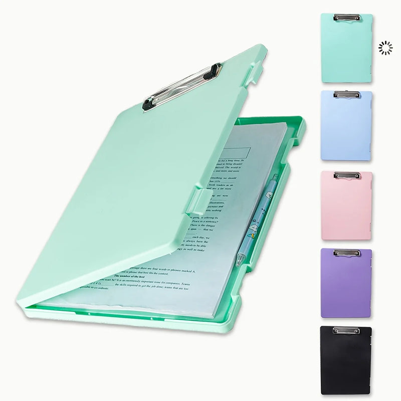Portable A4 Nursing Clip File Plastic File Box Clipboard with Storage File Box Organizer Folder