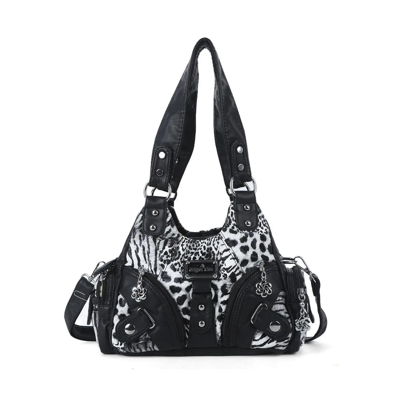 Angelkiss Women Handbags Rose Soft Tote Bag Small Top-handle Purse Fashion Satchel Multi-Pockets Shoulder Bag Hobos Phone Pack