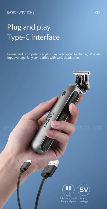 Kemei Professional Hair Clipper Electric Clippers New Electric Men Retro Head Carving Oil Head Trimmer Electric Shaver km-1757
