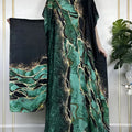 Luxury Soft Muslim Print Abayas Women Short SLeeves | SAMAG