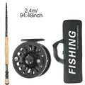 Carbon Fiber Fly Fishing Rod Reel Combo Kit 240cm 270cm Portable Full Set With Simulation Fly Lures Braided Line Storage Bag 8