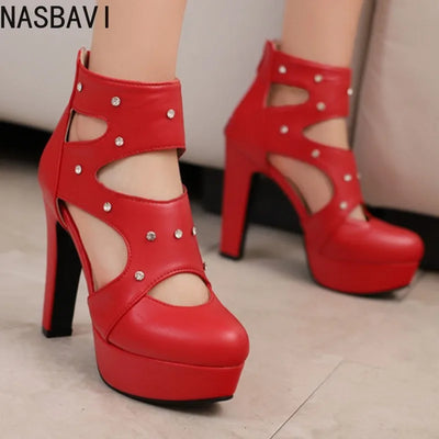 NASBAVI Summer Fashion Women Sandals Round Toe Chunky | SAMAG