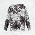 Casual Hooded Jacket for Spring Autumn Abstract Geometric Black and White Pattern Long Sleeve Pullover Sweatshirt Streetwear