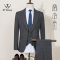 ST Cassy High Quality Khaki Plaid Suit Formal Business Office Men's Suits Fashionable and Casual Evening Gown
