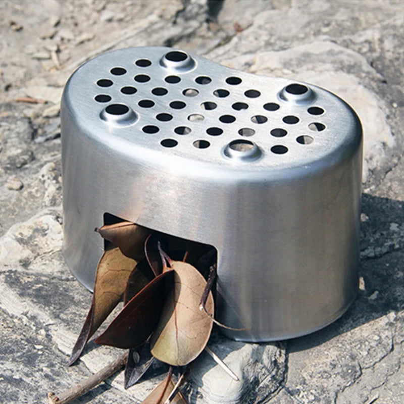 Tiartisan Outdoor Camping Cookware 304 Stainless Steel Army Edition Canteen Cup Lunch Box Wood Stove Set With Handle Hanging Pot