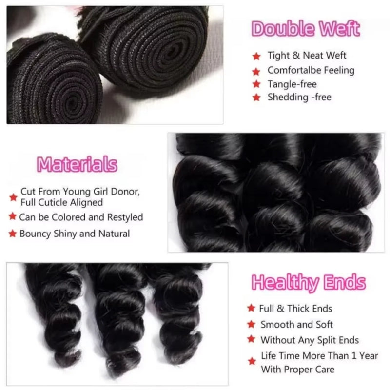 Raw Brazilian Human Hair Bundles Loose Wave 3 4 Bundle 28 30 Inch Virgin Remy Hair Extension For Women Sew In Quick Weave Bundle