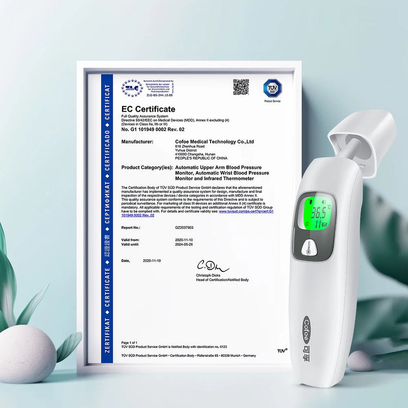 Cofoe 2 in 1 Digital Forehead & Ear Thermometer Non-Contact Medical Thermometer Baby/Adult  ±0.1℃ Temperature precise Measure
