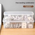Transparent Cable Storage Box, Compartment Organizer With Lid, Dust-Proof Tidy For Use In Office And Home