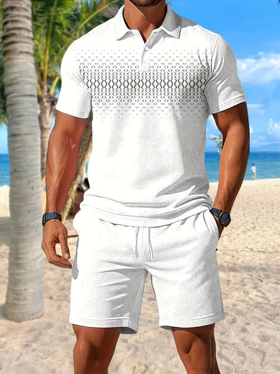 Summer Men's Polo Shirt Set - 3D Printed Design | SAMAG
