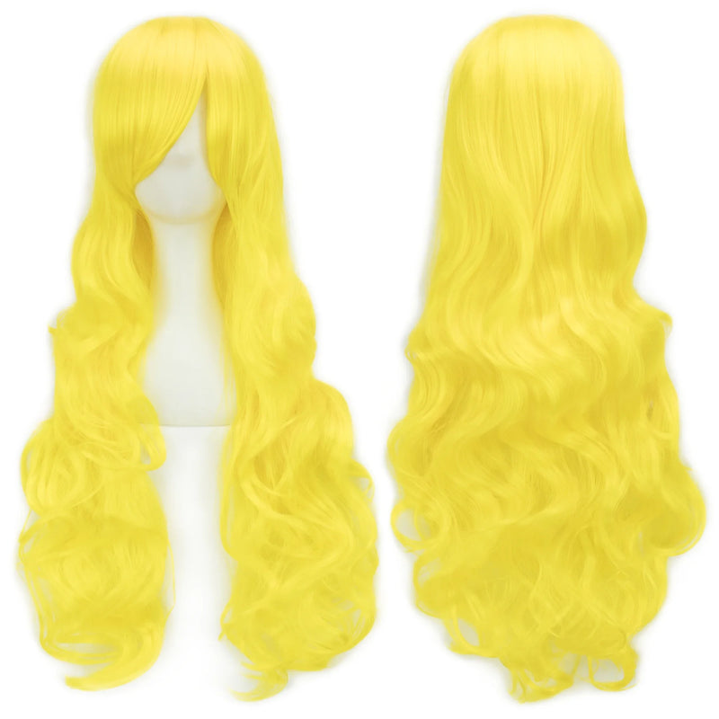 Soowee Curly Long Synthetic Hair Green Wig Hairpiece Pink Black Party Hair Cosplay Wigs for Women