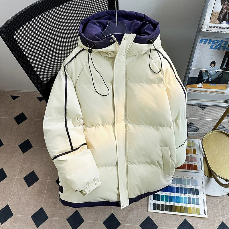2025 Winter new style Men's Thicken Warm fashion Parka Jackets  Men's Casual Coats Hooded Windbreak Cotton Padded Down Jacket