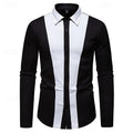 Men's long sleeved shirt classic black and white patch | SAMAG