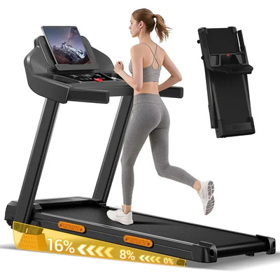 16% Incline 4 - in - 1 Foldable Treadmill with Triple - Sole | SAMAG