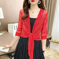 Women's Sparkling Lace - Up Cardigan Summer Sheer Cover Up - View 15 | SAMAG