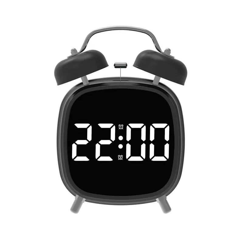 New Alarm Concise And Practic Clock Double Bell Super Loud for Heavy Sleepet Mode 12/24H Night Anti-disturb Table LED Clock