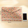 1PC A4 File Folder Elegant Little Flowers Fabric Paper Holder Floral Large Capacity Document Bag Filing Briefcase Organizer Bag