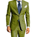 Men's Classic Stripe Suits 2 Piece ( Blazer+Pants ) Notch Lapel 2 Buttons Slim Fit Jacket & Trousers for Business Casual Wedding