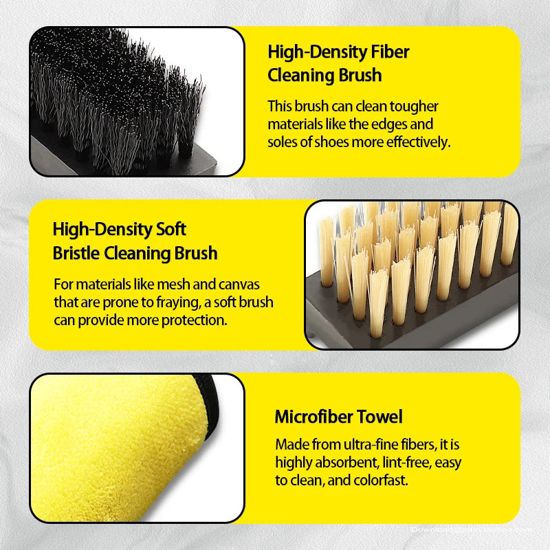 New Dry Cleaning Set for White Shoes 150ml Water-Free Foam Sneaker Cleaner with Brush and Cloth All in One Shoe Kit for Shoes