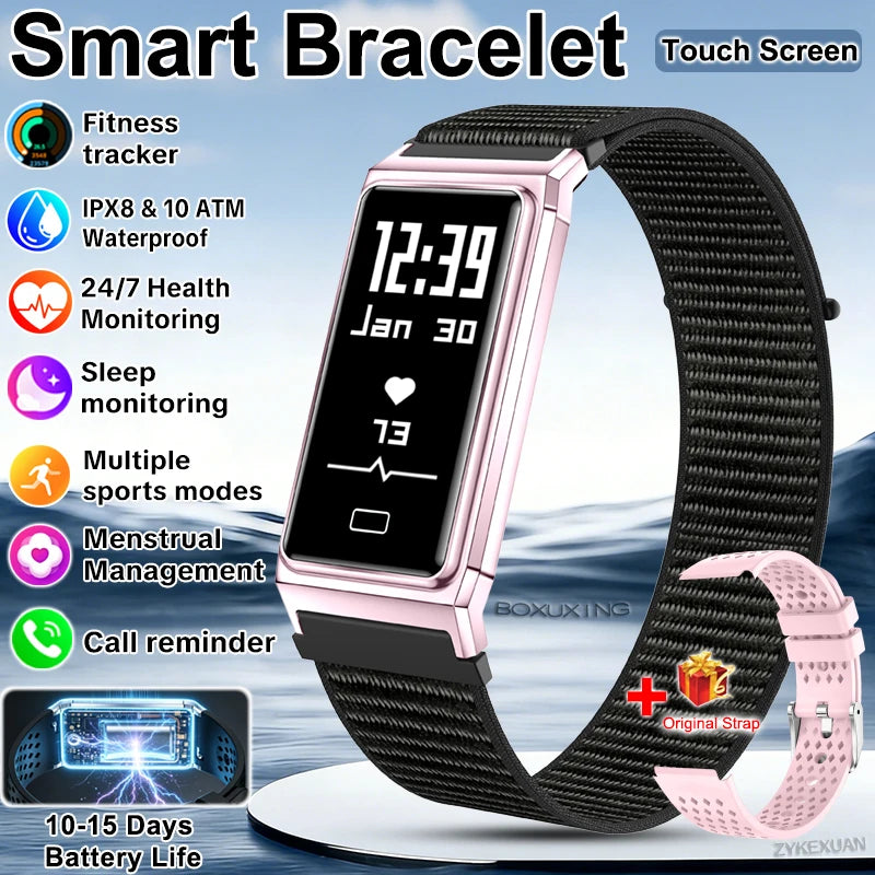 2026 New Smart Bracelet Men Women Sleep Health Monitor Sports Fitness Tracker 10ATM Waterproof 15 Days Battery Life Smartwatches
