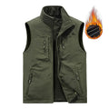 2025 Autumn Winter Thickened Fleece Double-Sided Vest Men's Jacket Warm Outerwear Slim Fit Casual Style Daily
