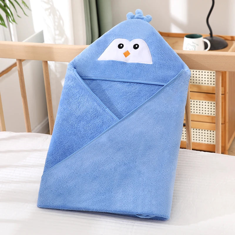 1 Piece of Ultra-Fine Fiber Baby Bath Towel, Suitable for Infants and Children Aged 0-3, Multifunctional Cartoon Blanket for Babies, Soft Baby Blanket, Soft and Comfortable, Skin-Friendly, Cartoon Design, Newborn Bath Towel,