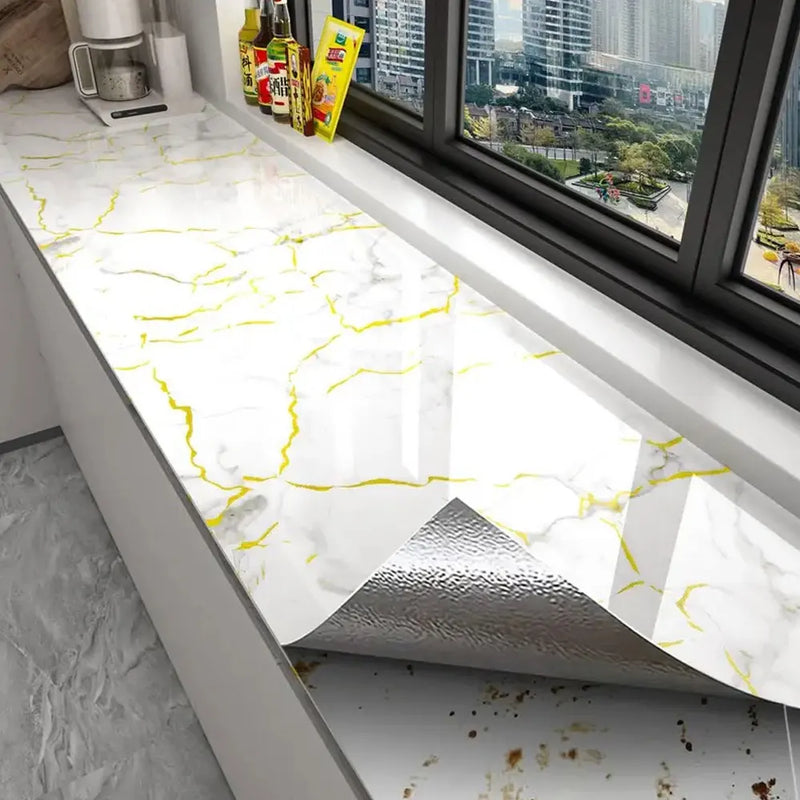 PVC 60cm waterproof marble self-adhesive wallpaper bathroom cabinet countertop contact paper waterproof wall sticker