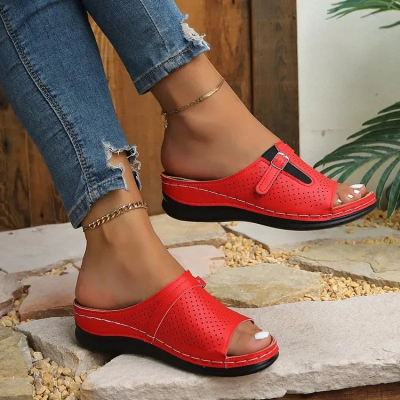 Women Summer Platform Wedge Sandals Open Toe Casual Chic Dressy Slippers Comfortable Clogs Elegant Mules Shoes